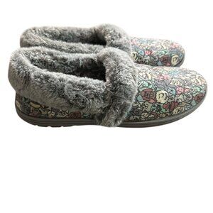 BOBS by Skechers Pooch Parade Dogs Women's Faux Fur Lined Slippers Size 10 Cozy